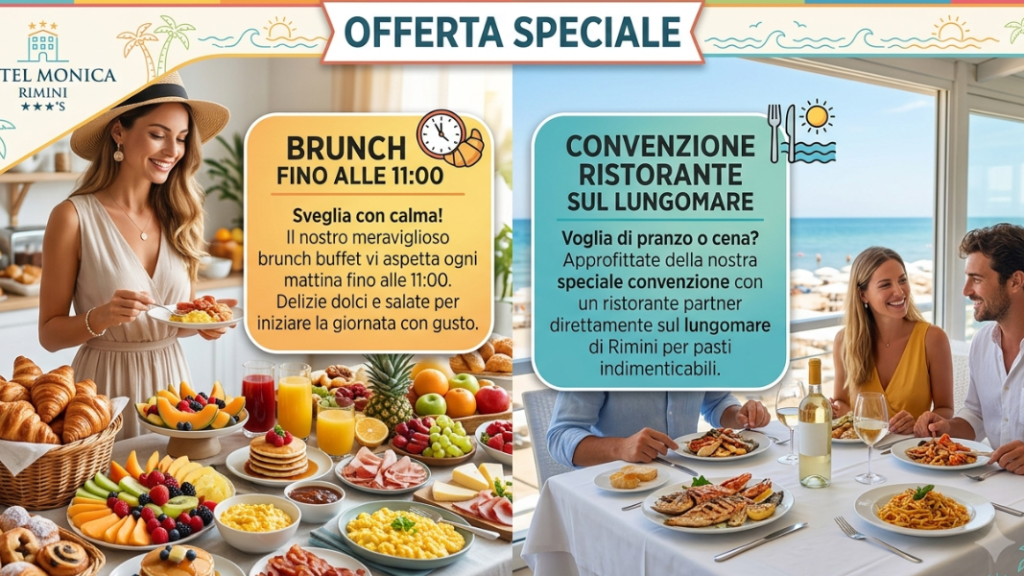alt hotel a rimini con brunch buffet e pranzo e cena presso ristorante convenzionato