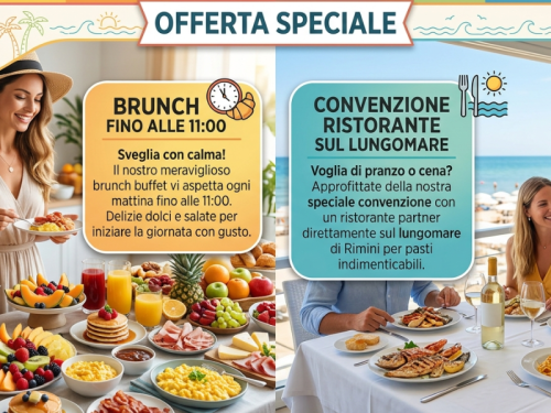 alt hotel a rimini con brunch buffet e pranzo e cena presso ristorante convenzionato